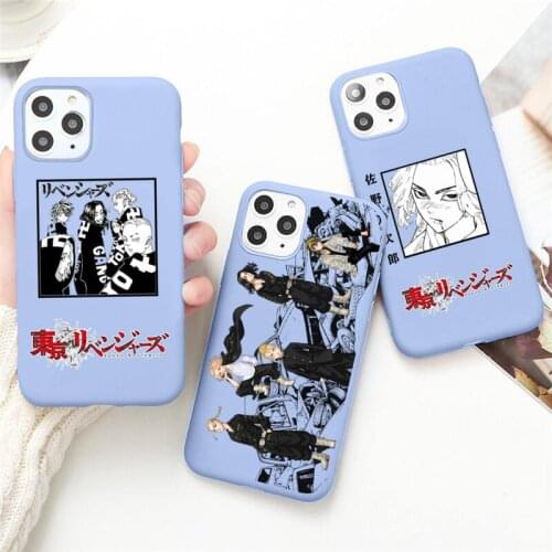 Anime Tokyo Revengers Manjiro Sano Phone Case for iPhone 12 mini 11 Pro Max X XR XS 8 7 6s Plus Candy purple Silicone cover
