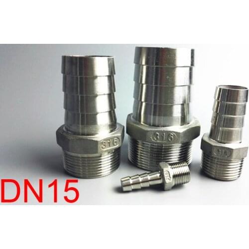 DN15 1/2 ss316 sus 316 316L stainless steel pagoda hose joint Barb fitting reducing coupling water pipe connector hose coupler