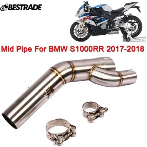 Mid Link Pipe For BMW S1000RR 2017-2018 Motorcycle Exhaust Muffler Pipe Middle Connecting Tube Pipe Stainless Steel Slip On 51mm
