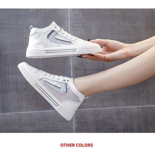 Breathable High White Shoes Womens Mesh 2021 Summer New Korean Students Running Shoes Mesh Shoes