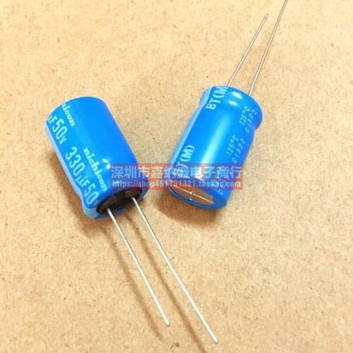 10PCS/LOT NICHICON 50V330UF 12.5X20 BT SERIES electrolytic capacitor High temperature resistance 125 degrees