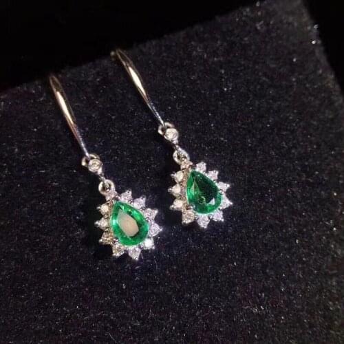 100% Real Natural Emerald Earring Natural And Real 925 sterling silver Emerald Earring
