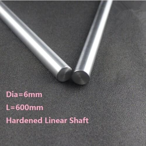 100pcs/lot Dia 6mm shaft 600mm long Chromed plated linear shaft hardened shaft rod bar rail guide for 3d printer cnc parts