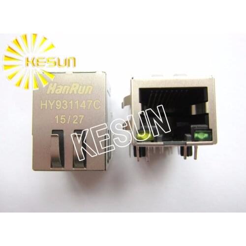 120PCS x HY931147C RJ45 Shield type With 1000M Transformer PCB Right Angle Modular Female Network Socket LAN Connector