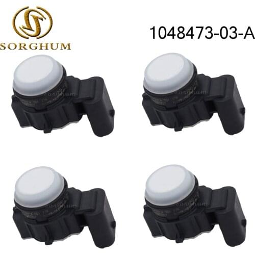 4PCS PDC Ultrasonic Parking Aid Sensor For Telsa 1048473-03-A 0263033327 White