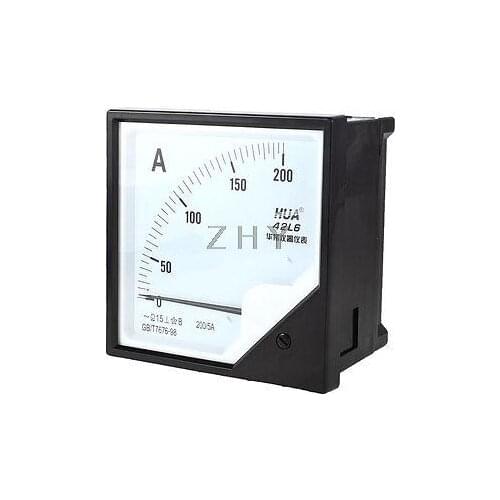 42L6 Model Square Ammeter Ampere Meter Gauge Black AC 1A 2A 5A 10A 15A 20A 30A 50A 100A 150A