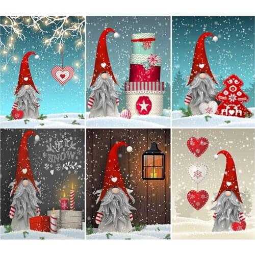 Diamond Painting By Number Santa Claus Full Drill Square Diamond Embroidery Cartoon Cross Stitch Diamond Mosaic Christmas Gifts