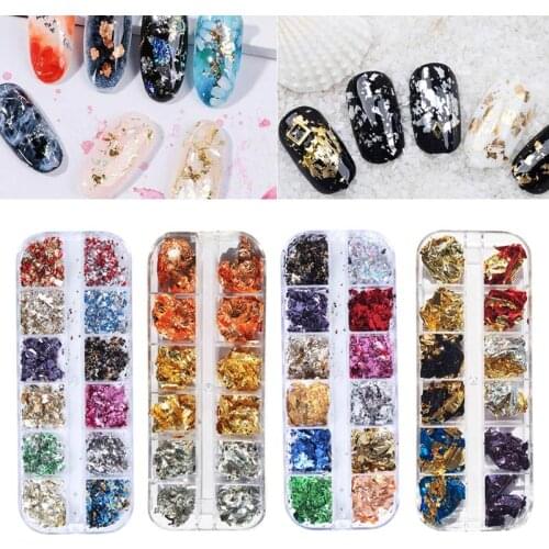 Nails Glitter Sequins Paillette Aluminum Irregular Foil Paper Gold Silver DIY Nail Art Decoration Accessories