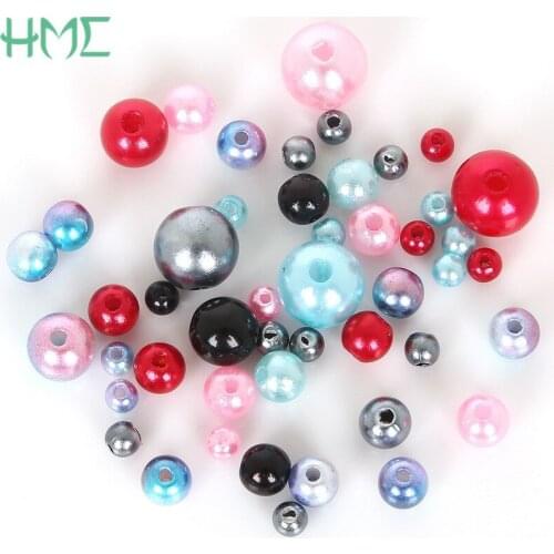 350pcs 4-10mm Mixed Color Size ABS Pearl Round Loose Spacer Beads For Jewelry Making Findings Hand Made DIY Bracelet Necklace