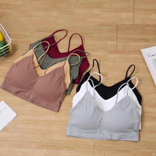 Sexy Women Bra Seamless Bralette Simple Solid Chest Tops Wire Free Brassiere Backless Beach Tank Tops Summer Lady Lingerie