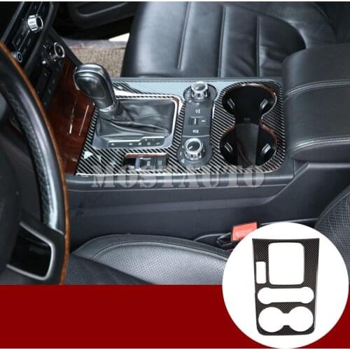For VW Touareg Carbon Fiber Center Console Gear Shift Box Cover Trim 2011-2018 1pcs Car Accessories Interior Car Decor Car Trim