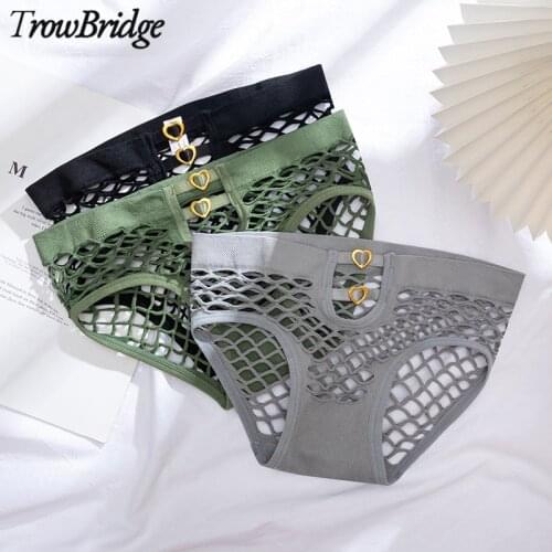 TrowBridge Erotic Mesh Womens Panties High Quality Hot Female Underwear Sexy Lingerie Girl Breathable Briefs Comfort Underpants