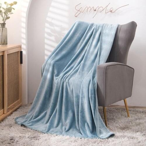 Flannel Sofa Office Blanket Practial Airplane Travel Super Soft Fleece Portable Car Travel Warmth Foldable Blanket