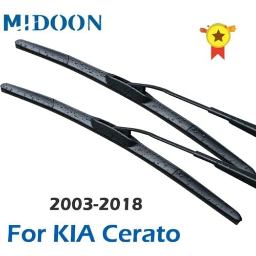 MIDOON Hybrid Wiper Blades for KIA Cerato Fit Hook Arms Model Year from 2003 to 2018