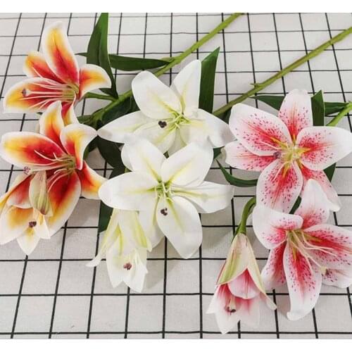Artificial Latex Real Touch Lily Fake Flower Fashion Flower For Wedding And Bedroom Decor Bridal Bouquet Home Festival Decor