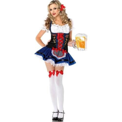 German Maid Costume With Free Shipping Flirty Sexy Beer Girl Maid Outfits 3S1050 Halloween Costumes For Women Cosplay Dress