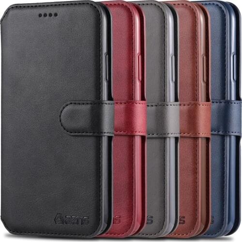 AZNS Leather Wallet Case for iphone 6 6S 7 8 Plus X XS XR 11 12 mini Pro Max SE2 Luxury Flip Cover Coque Card Slots Magnetic