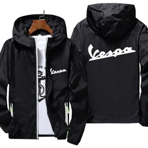Women Men Vespa Mod Scooter Motorcycle Casual Windbreaker Sports Pilot Skin Hooded Cycling Camping Pilot coat Jacket 6XL 7XL