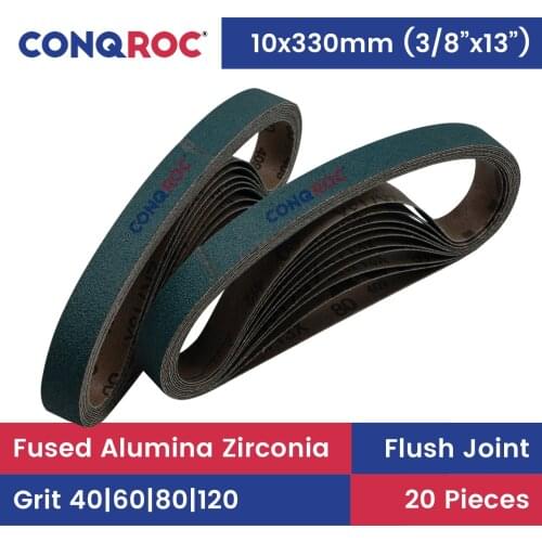 10 Pieces 20 x 520mm 3/4'' x 20-1/2'' Sanding Belts Zirconia Blue Sander Belt Grit 40 60 80 120 Abrasive Belt
