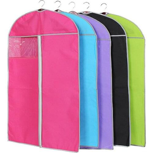 Fashion Multicolor Non Woven Cover Dustproof Protector Bag Suit Coat Dress Jacket Garment Cover Wardrobe Storage Bag