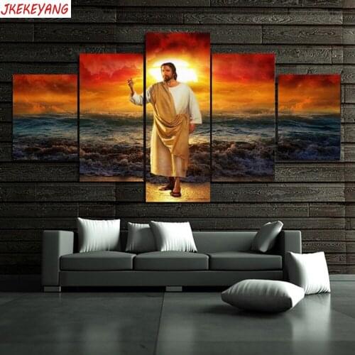 Full Square/Round Drill 5D DIY diamond painting 5pc Jesus Pictures mosaic Diamond Embroidery Wall Arts J2245