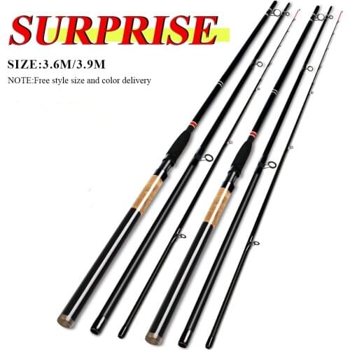 3.6m 3.9m New Feeder Fishing Rod Lengthened Handle 6 Sections Fishing Rod L M H Power Carbon Fiber Travel Rod Fishing Tackle