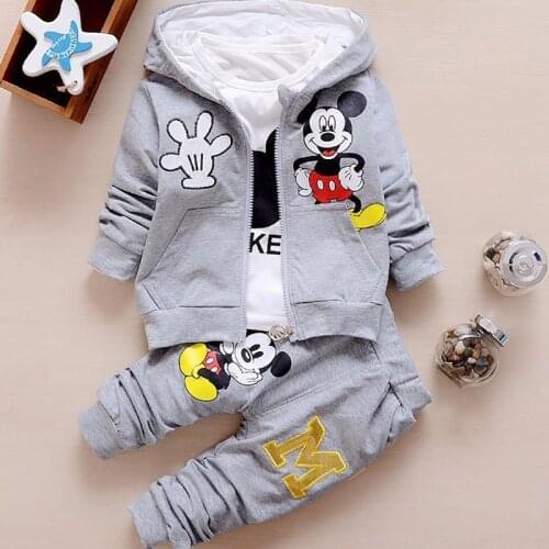 2017 new spring and autumn children three piece Hitz Korean suit for childrens spring three piece of cotton