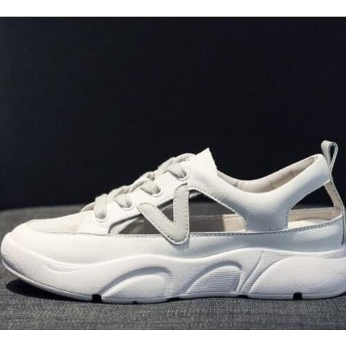 2021 New Summer White Shoes Women All-Match Internet Celebrity Leisure Pump Sports Sandals Walking and Running Flat Fashionable