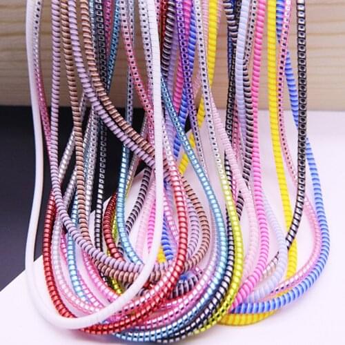 New Plating Sequins 1.5M 3 in 1 TPU spiral USB Charging cable cord protector cable winder cable Protection for iphone Android
