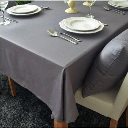 Solid Color Wedding Party Blue Coffee Tablecloth Cotton Rectangular Table Clothes Kitchen Dining Table Cover For Home
