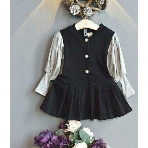 Girls Fall Clothes Kids Dress Girls Dresses 2021 Spring and Autumn New Long-sleeved Stitching College Style Dress School Clothes