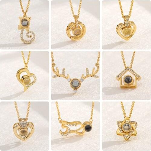 Customized Photo Projection Necklace Mothers Day Mum Gift Lover Personalized Picture Name Memory Jewelry Birthday Gifts