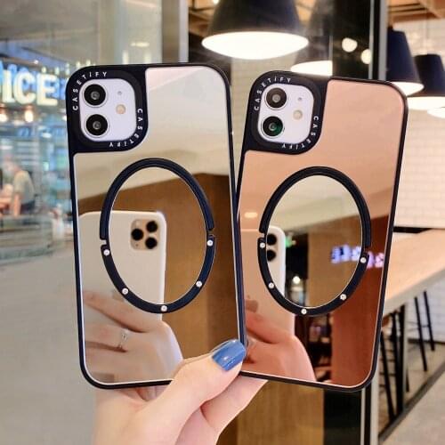 Suitable for IPhone 12 Pro Max Mini 11 Case for IPhone 7 8 Plus X Xs Xr Max Mirror Bracket Drop Proof Case Mirror Case Cover