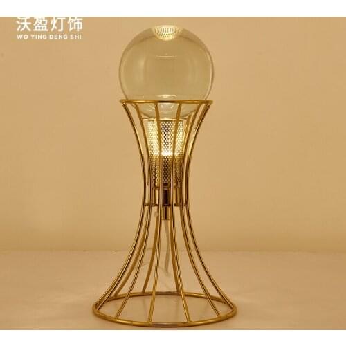 Postmodern crystal ball table lamp bedroom bedside lamp Nordic luxury living room study warm decorative lamps