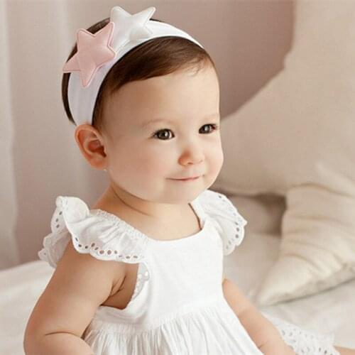 Multi Colors Fashion Korean Baby Pink Soft Cotton Stars Headband Hairbands Kids Children Girls Headwear Hair Accessories Bandage