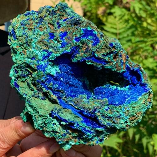 Natural rare stone green malachite cluster ore samples / from Laos