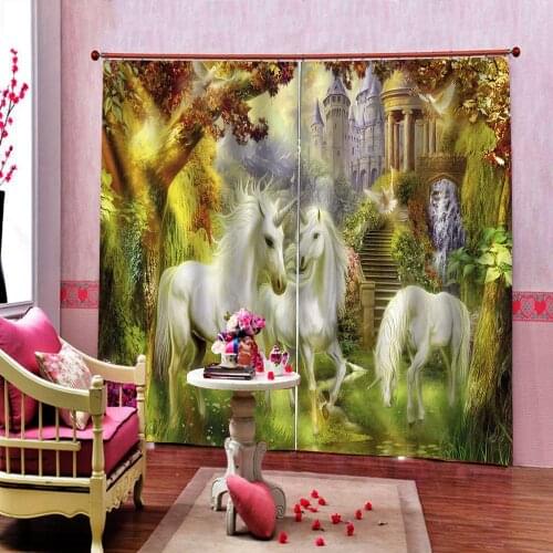 Custom Blackout Curtains animal forest landscape Printing 3D Bedroom Curtains Modern Fashion Room 3D Curtains