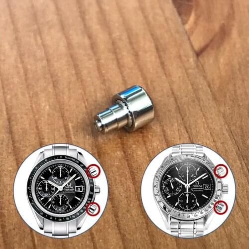 Steel button pusher for Omega Speedmaster 39-40mm automatic chronograph watch 175 375 35 32 parts tools
