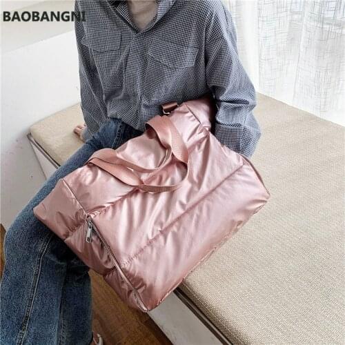 Winter new Large Capacity Shoulder Bag for Women Waterproof Nylon Bags Space Pad Cotton Feather Down Large Tote Female Handbags