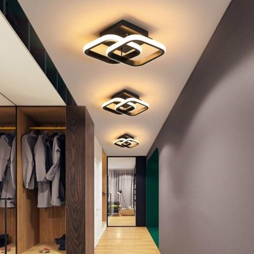 LED Chandeliers for Living Room Bedroom Aisle Lights Ceiling Chandelier Indoor Lighting Black White Frame Home Corridor Lights