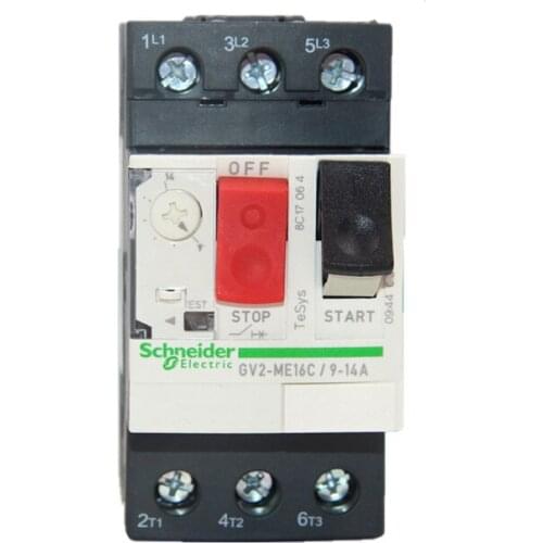 Authentic Motor thermal magnetic circuit breaker button 3P GV2ME16C motor protection switch setting current range 9-14A 15KA
