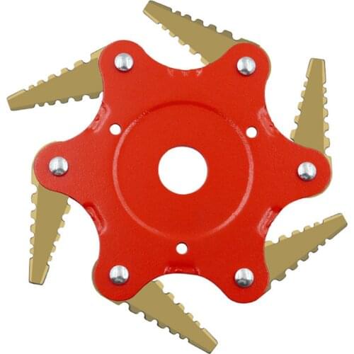 6 Teeth Brush Cutter Blade Trimmer Metal Blades Trimmer Head 65Mn Garden Grass Trimmer Head For Lawn Mower