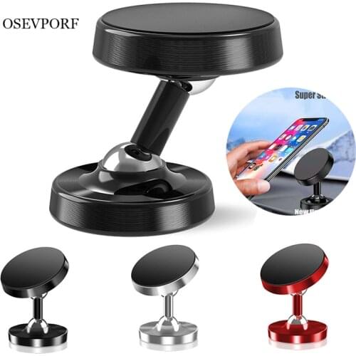 Universal Car Magnetic Holder Matte Aluminum Alloy Car Phone Stands 360 Degree Rotating Bracket for iPhone 12 11 Pro Max Support