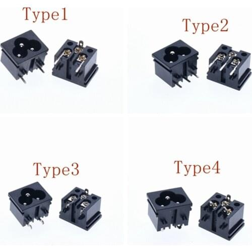 10Pcs 3 Pins IEC320 C6 Power Inlet Socket Connector AC 250V 2.5A Panel Embedded