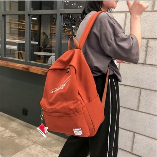 Smile Waterproof Nylon Women Backpack Female Large capacity high schoolbag Korean Vintage girl Shoulder Bags Travel Bag Mochila