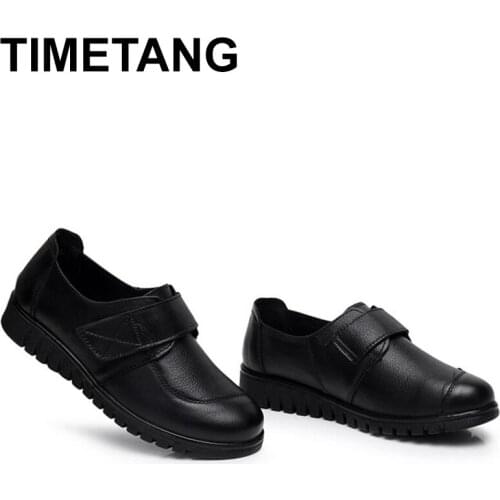 TIMETANG 2021 fashion ladies flats casual shoes round toe big size 35-41 sewing genuine leather shoes women sapato femininoE541