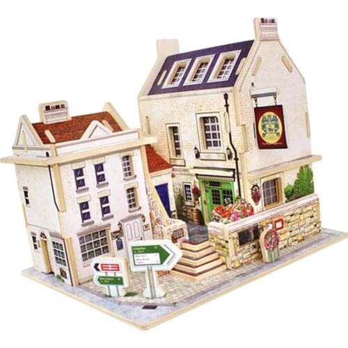 1/24 Dollhouse Miniature Kit 3D Building Crafts - Britain Bar Pub Life Scene
