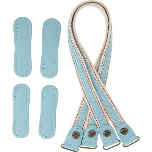 1Pair Leather Bag Handle Split PU Leather+ Fabric Shoulder Bag Strap DIY Handbag Belt Durable Handle for Handbags Accessories