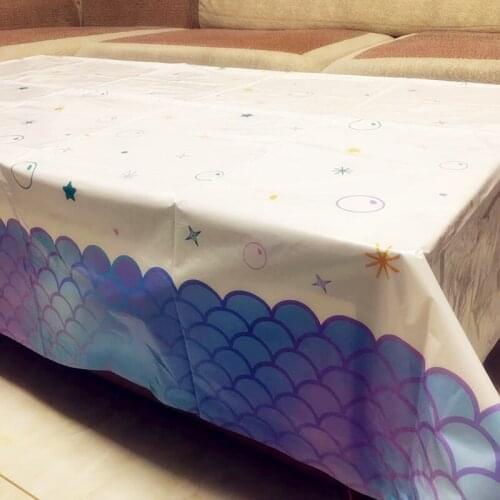 1PC 130x220CM Dream Purple Mermaid Disposable Tablecloth Table Cover