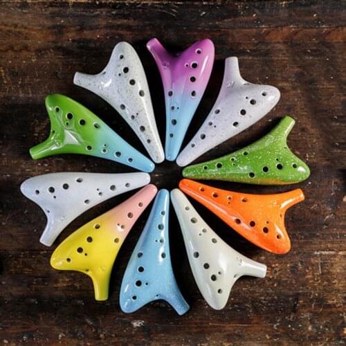 12 Hole 16 Color Ocarina Star Series Round Head Alto C Ocarina Handwriting Style Musical Instrument